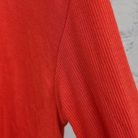 Free People Moonshine Tunic V Neck Oversized Love Glare XS 0/2 Red Orange Top - Picture 8 of 8